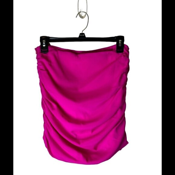 Jay Godfrey Hot Pink Silk Ruched Gathered Sides Mini Skirt Size 4‎ - Picture 2 of 8